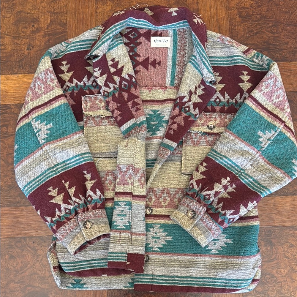 Aztec Pattern Sweater Jacket